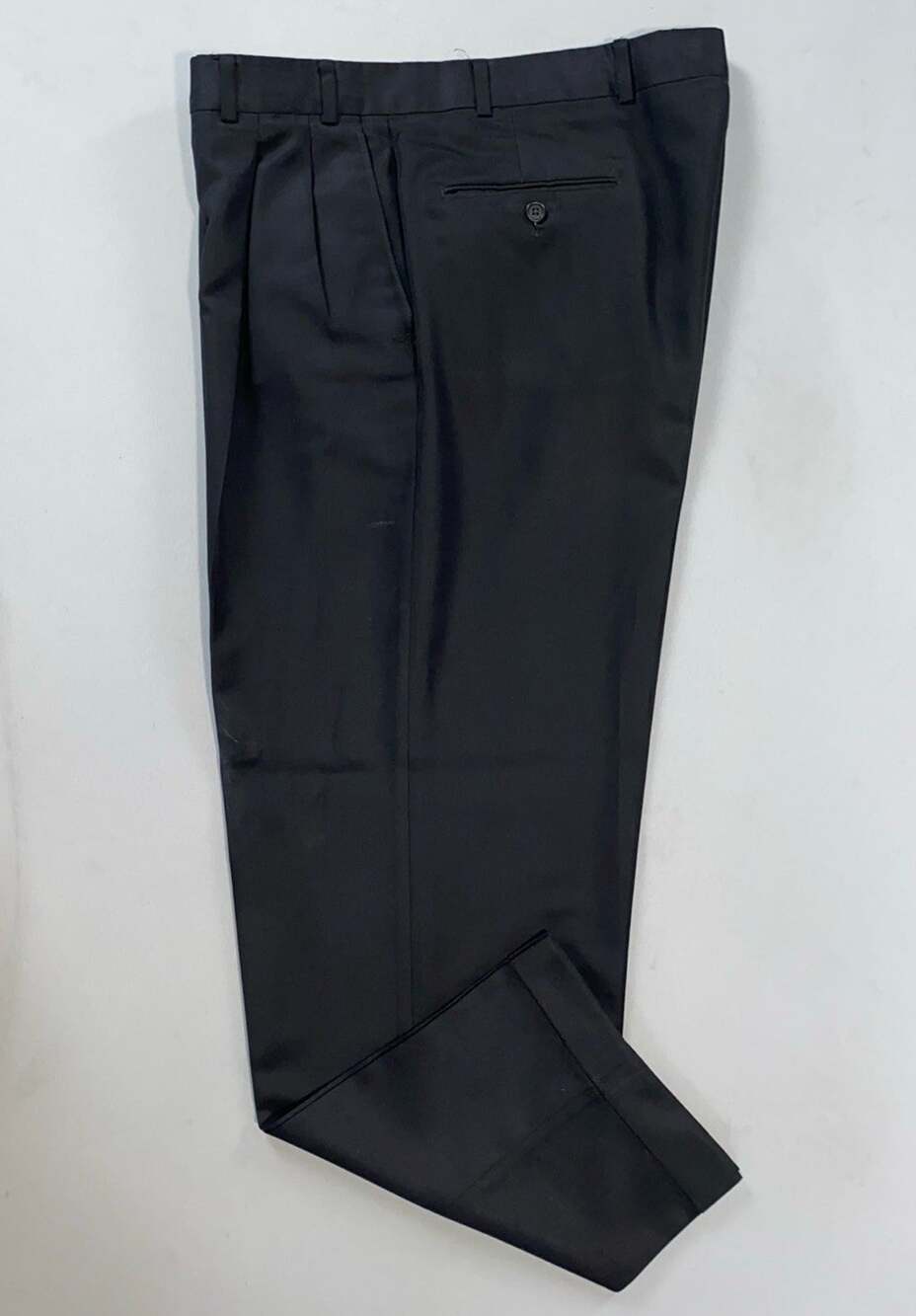 Linea Narurale Vintage USA Made Pleated/Cuffed Dress Pants. Black, Men's 36X29.5